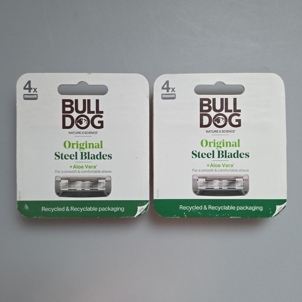 Bulldog Original Steel Blades 4ct Aloe Vera 2 Pack New